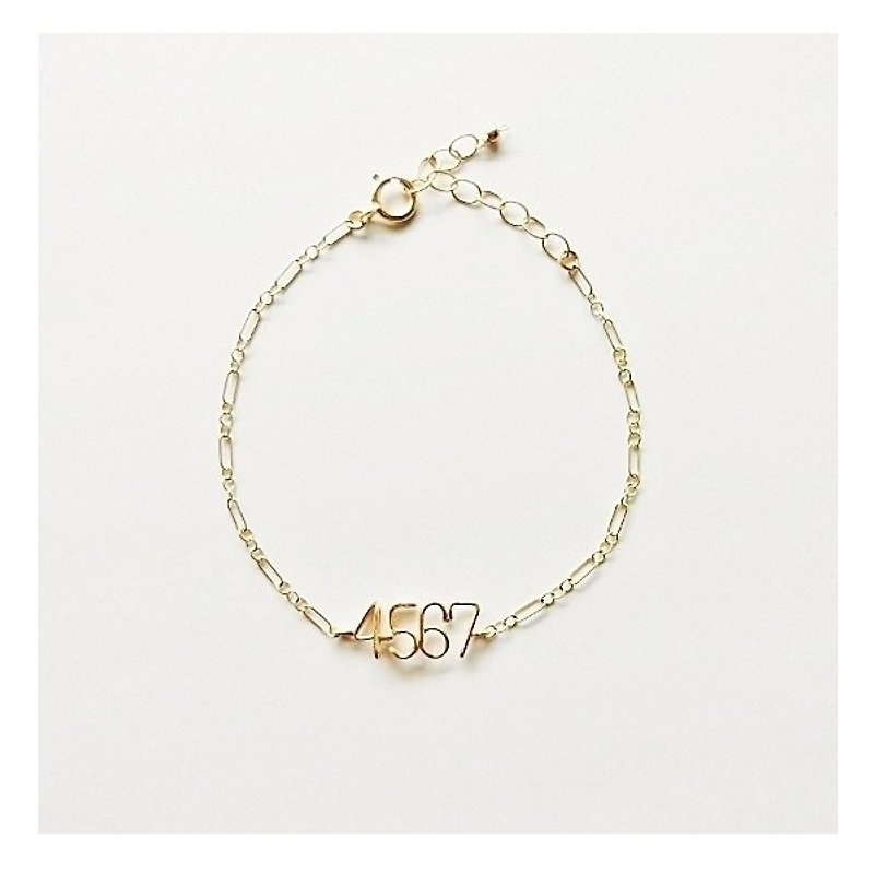 Number 4 digit chain bracelet - Bracelets - Other Metals Gold