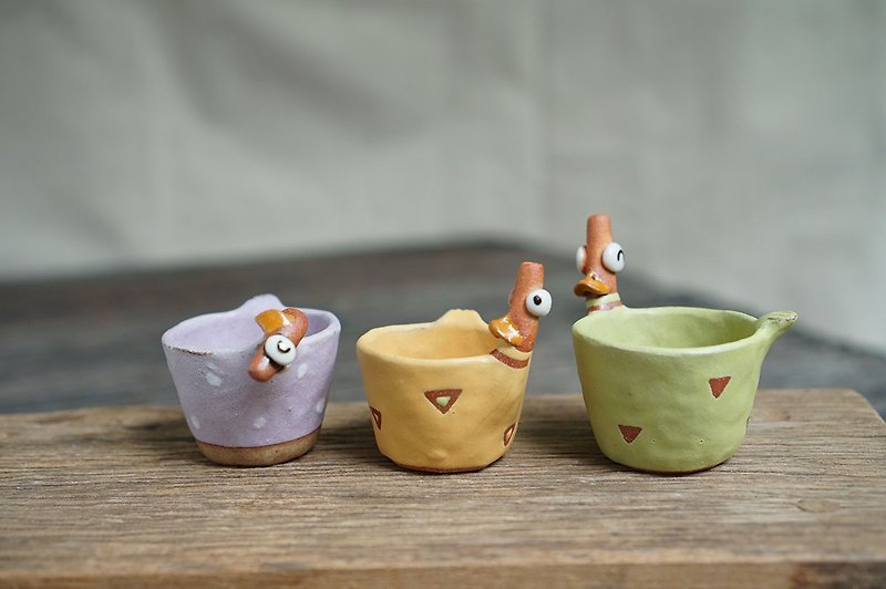 Duckling ceramic plant pot , cactus ,bonsai , handmade ceramic - Pottery & Ceramics - Pottery Yellow
