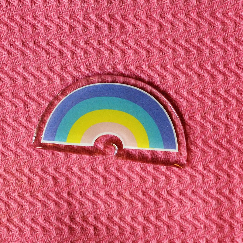 Keychain & Brooch "Rainbow" - 胸針 - 壓克力 多色