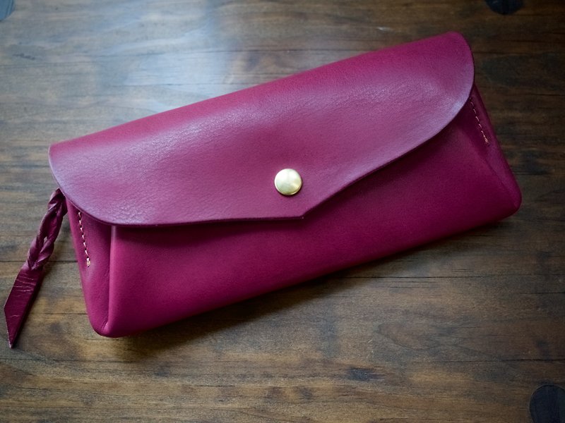 12 Italian leather cards long wallet series-envelope plum - Wallets - Genuine Leather Purple