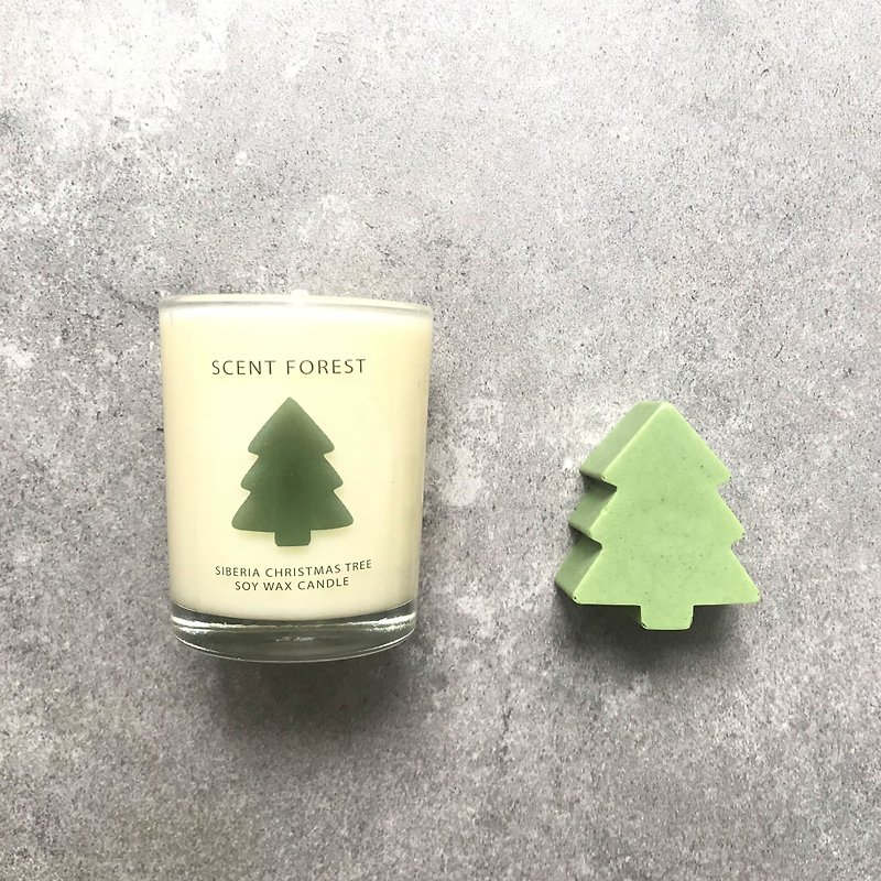 [Christmas gift] soybean candle + handmade soap - Christmas lucky bag combination exchange gift - Candles & Candle Holders - Glass Green