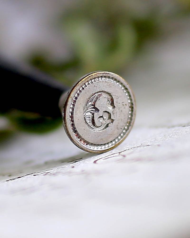 英國 古董封蠟章【C】字母章 火漆章 wax seal stamp - 其他 - 其他材質 黑色