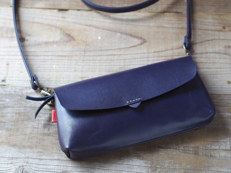 [Free Shipping] Leather Pouch Wallet Navy - กระเป๋าสตางค์ - หนังแท้ สีน้ำเงิน