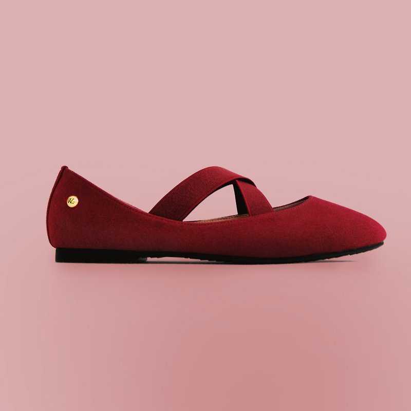其他人造纖維 娃娃鞋/平底鞋 紅色 - 輕芭蕾 Red (舞蹈紅) Ballet  | WL
