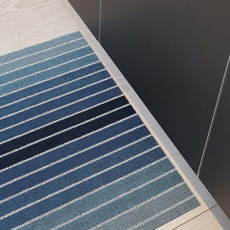 Block Stripe Shag Mats - Denim - Rugs & Floor Mats - Plastic Blue