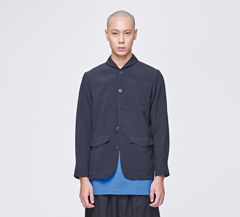 Club Collar Blazer - Men's Coats & Jackets - Polyester Black