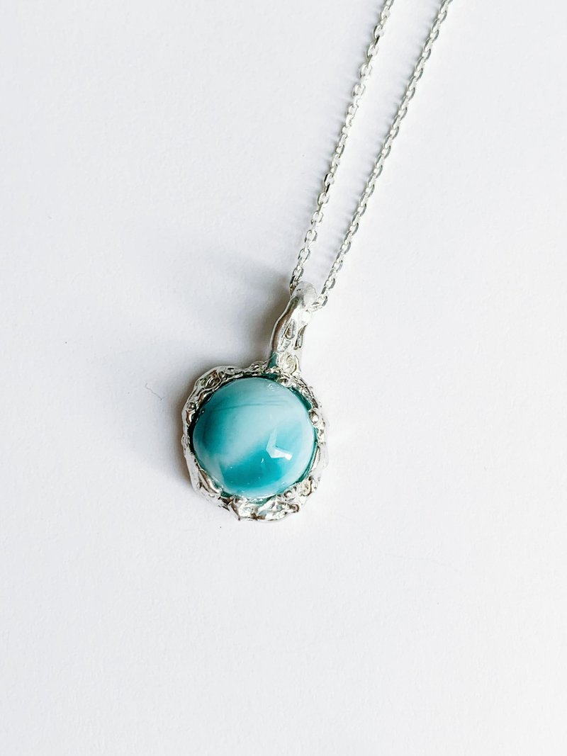 圓形拉利瑪月蝕項鍊 - 項鍊 - 半寶石 藍色