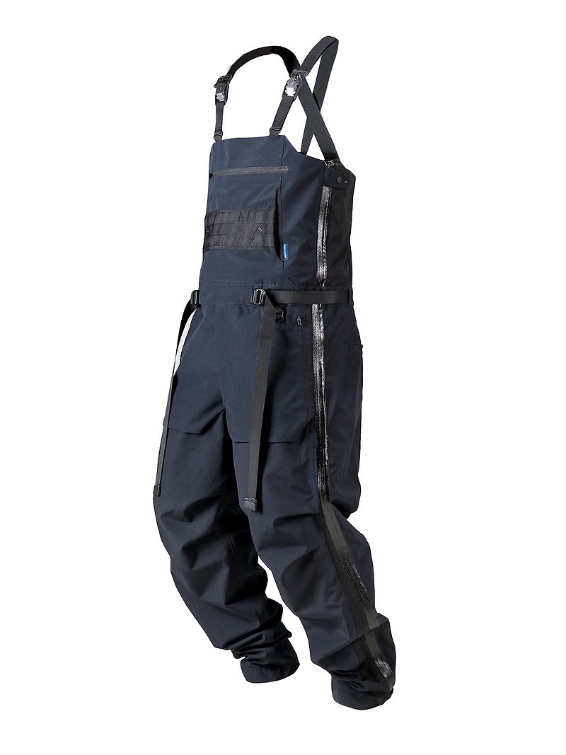 Functional combined tooling function quick release waterproof ski jumpsuit - กางเกงขายาว - วัสดุอื่นๆ สีดำ