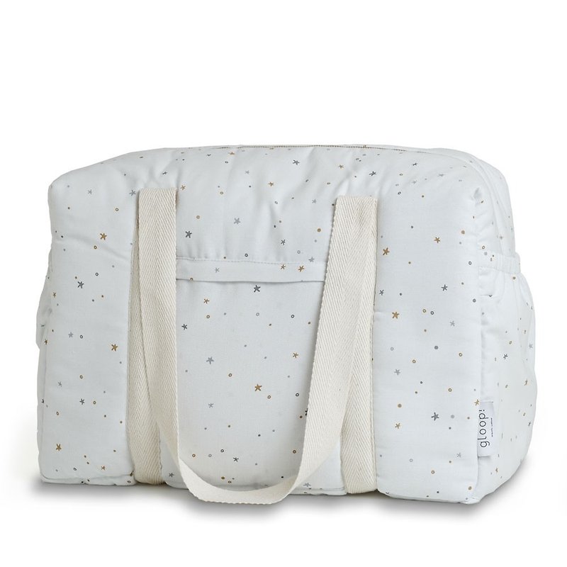 Gloop Organic Cotton Nursing Handbag / Starry Sky - กระเป๋าคุณแม่ - ผ้าฝ้าย/ผ้าลินิน สีน้ำเงิน