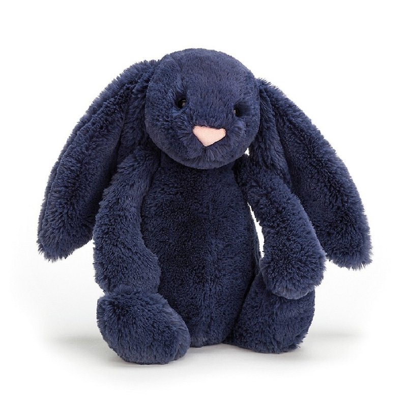 Jellycat Bashful Navy Bunny 18cm - ตุ๊กตา - เส้นใยสังเคราะห์ สีน้ำเงิน