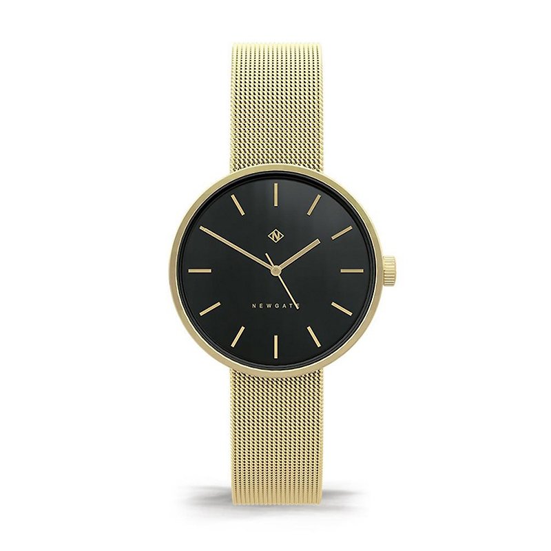 Newgate-ATOM-時尚金-黑色錶面-不鏽鋼米蘭帶-32mm - 女裝錶 - 其他材質 金色
