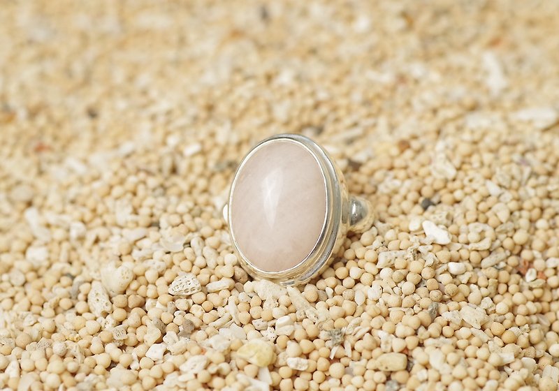 Rose Quartz Ring - Gemstone Ring - 戒指 - 純銀 粉紅色