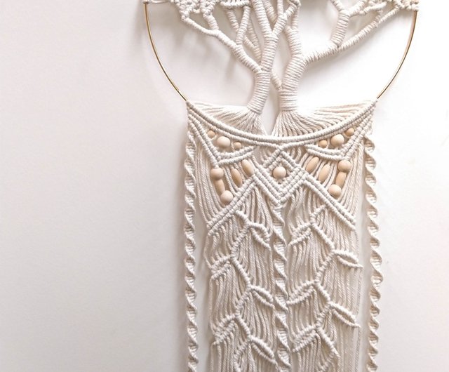 マクラメ壁掛け ボヘミアン風壁掛け【生命の樹】 - ショップ