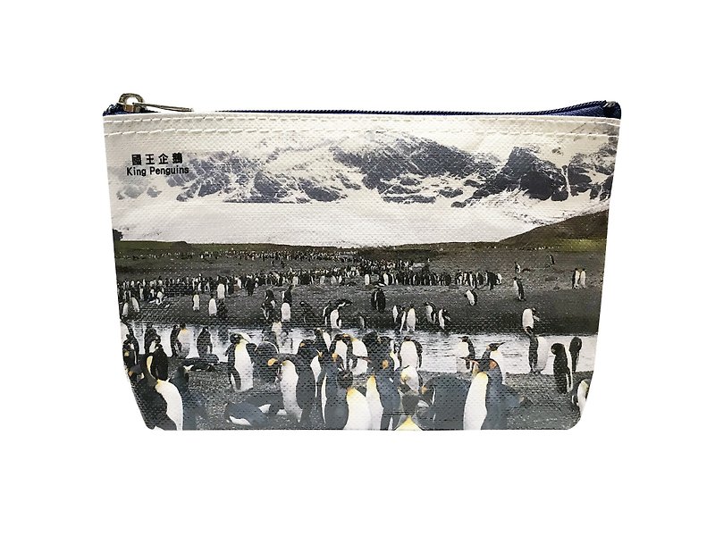 Sunny Bag x Lin Honger Multifunctional Stationery Bag - King Penguin King penguins - กระเป๋าเครื่องสำอาง - วัสดุอื่นๆ 