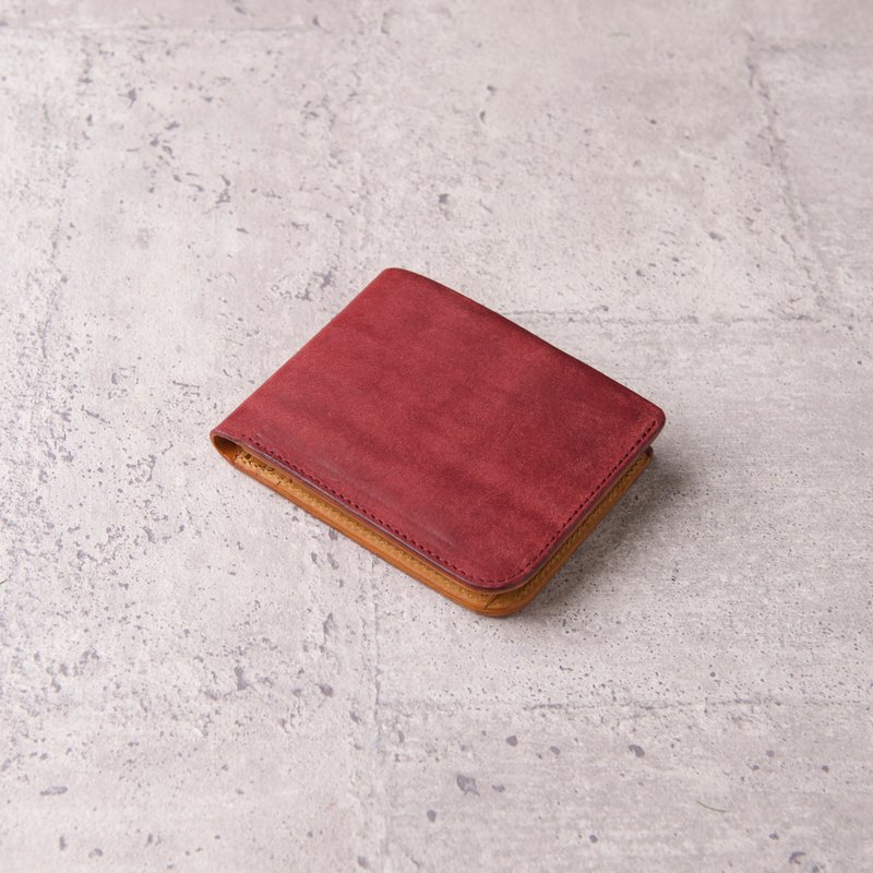 | 訂製 | - 翻蓋證件零錢袋短夾 Coin Wallet / 磨砂酒紅Wine Red - 錢包/皮夾/長短夾 - 真皮 