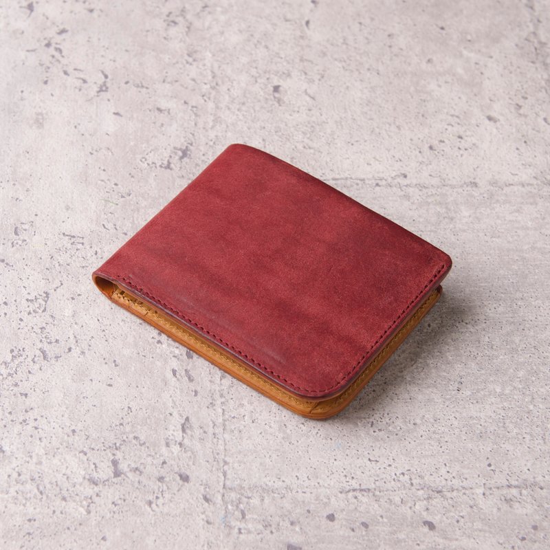 | 訂製 | - 翻蓋證件零錢袋短夾 Coin Wallet / 磨砂酒紅Wine Red - 錢包/皮夾/長短夾 - 真皮 