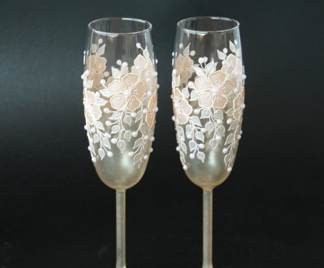 Set of 12 Flower Champagne Flute 