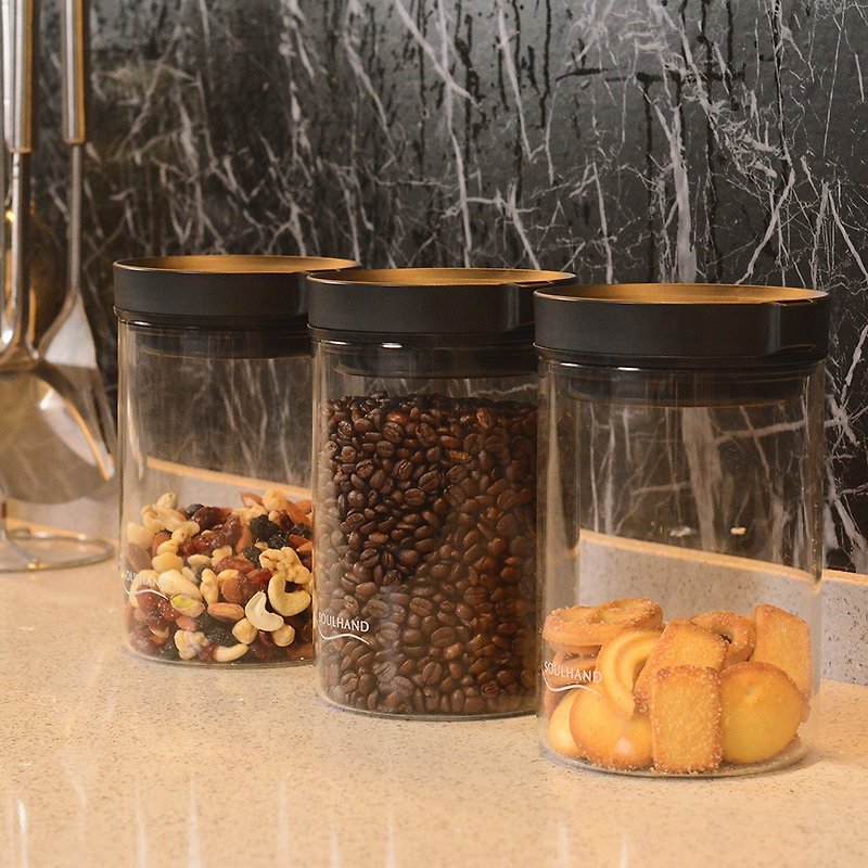 Soulhand 自動真空咖啡罐+七件不鏽鋼起司刀套 - 咖啡壺/咖啡周邊 - 其他材質 銀色