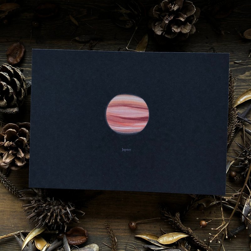 行星系列 木星 明信片 - 卡片/明信片 - 紙 黑色