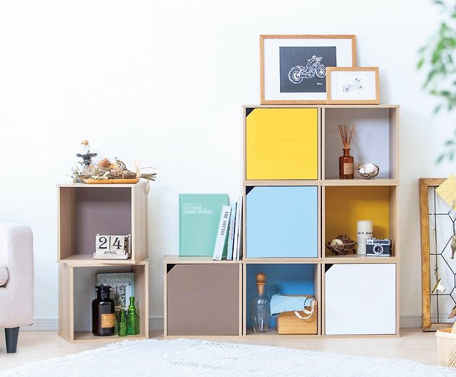 Iris Ohyama Colorful Cube With Door, Cube Storage System With Doors