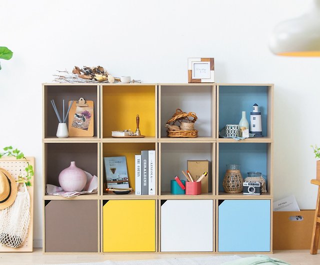 Iris Ohyama Colorful Cube With Door, Cube Storage System With Doors