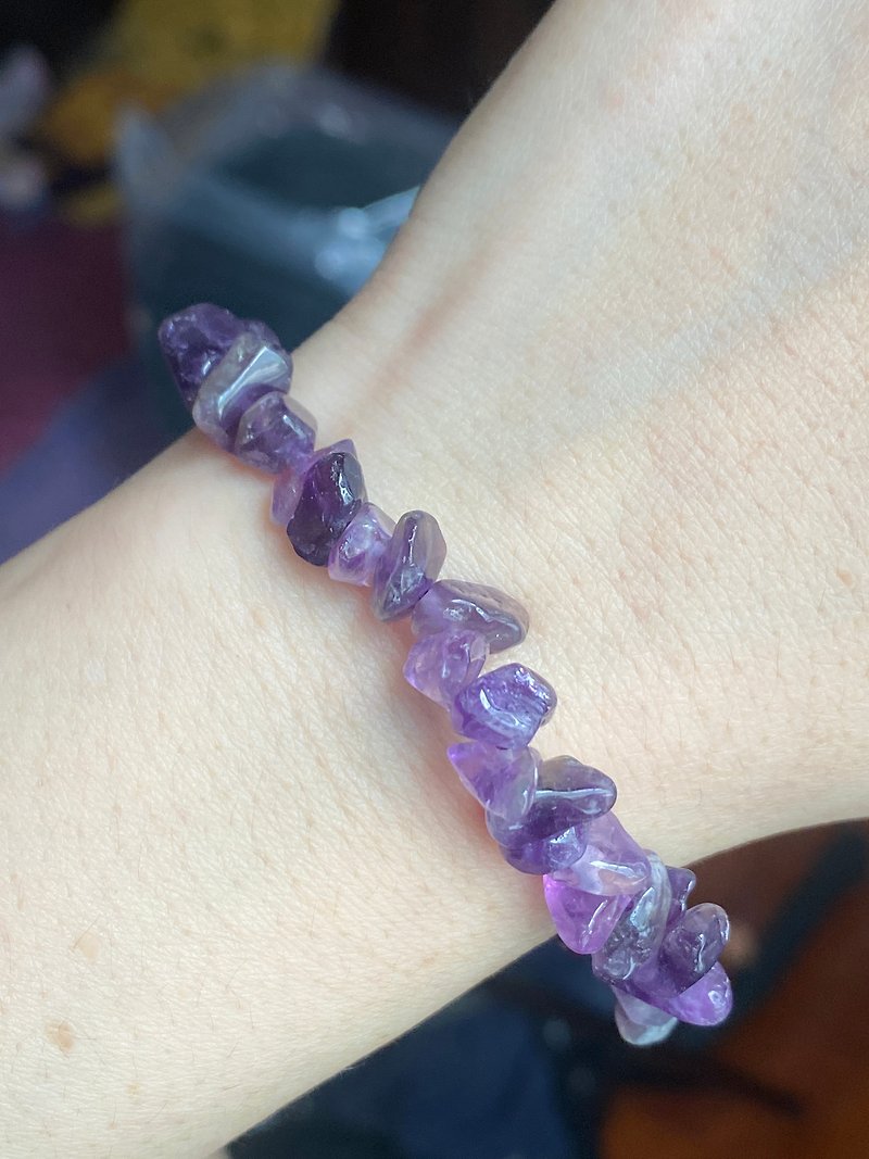 巴西紫水晶原石手串 - 手鍊/手鐲 - 水晶 紫色