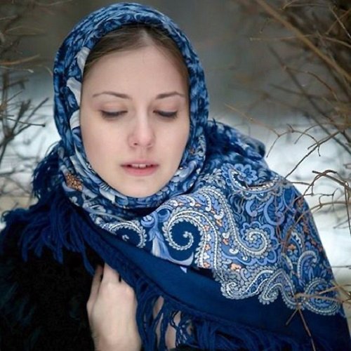 Woolen scarf Virgin Natural Pure Merino Wool Authentic Russian Pavlovo  Posad Shawl