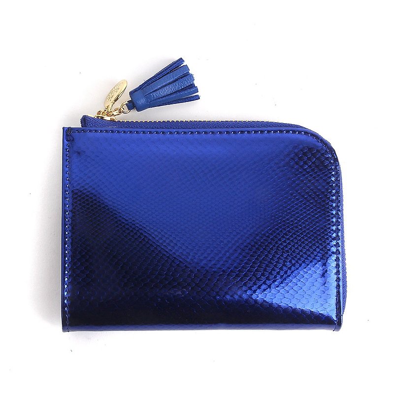 韓國Socharming-流蘇風琴零錢包 Tidy Tassle Wallet-Cobalt Blue - 散紙包 - 其他材質 