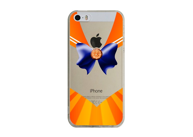 セーラー服透明iPhone X 8 7 6sプラス5sサムスンS7 S8 S9電話ケース - スマホケース - プラスチック オレンジ