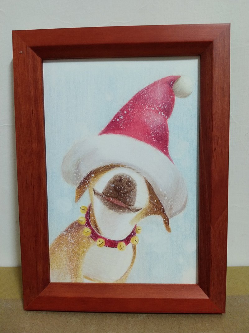 掛畫 / 狗 / 色鉛筆畫 / 原稿 / 含框 - 海報/掛畫/掛布 - 紙 