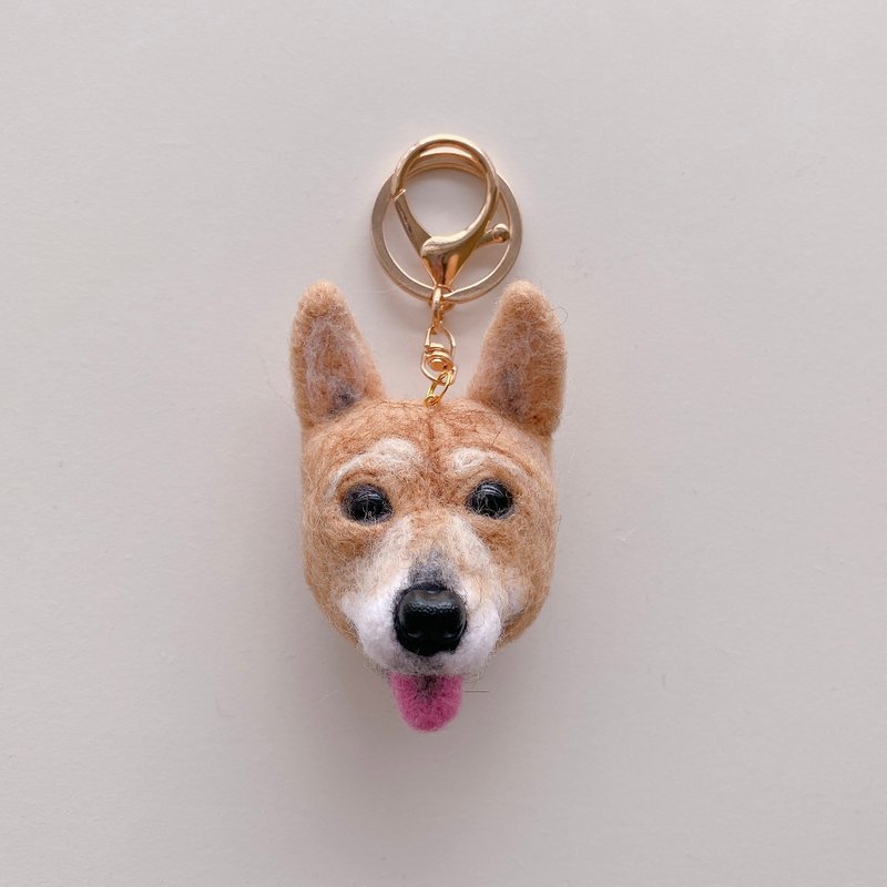 Customized pet-wool felt pet avatar/Mix/native dog/key ring/pin - ที่ห้อยกุญแจ - ขนแกะ 