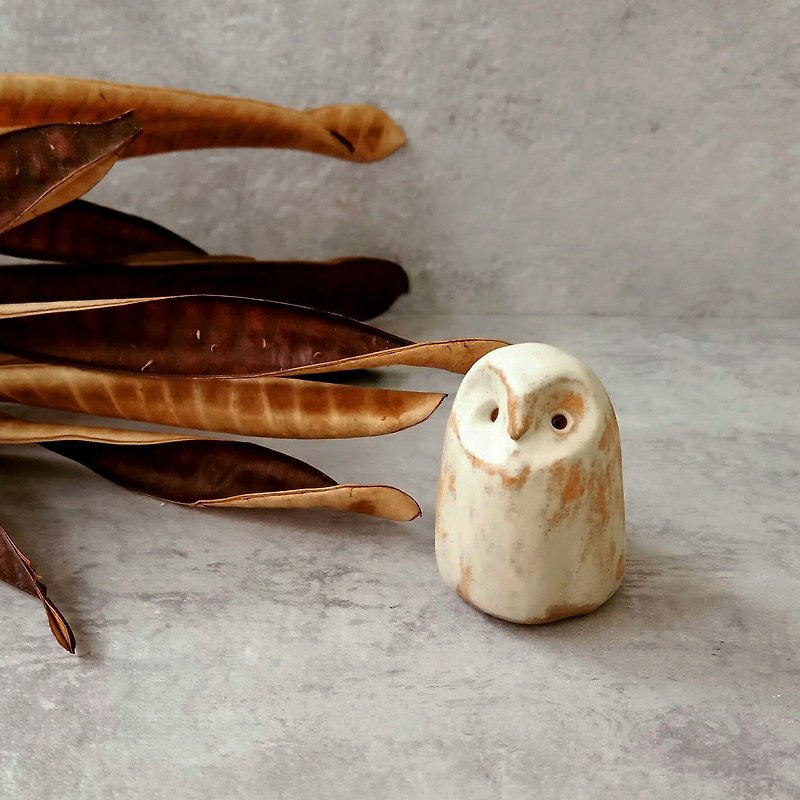 Glaze Flowing Round Face Handmade Ceramic Owl – size: M - Pottery & Ceramics - Pottery Multicolor