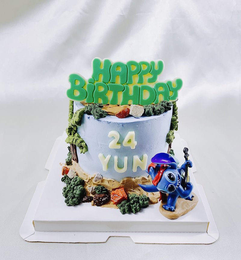 Stitch Disney Birthday Cake Customized Cake Cartoon Shape 4 6 8 Inches Limited to South Taiwan - เค้กและของหวาน - อาหารสด สีน้ำเงิน