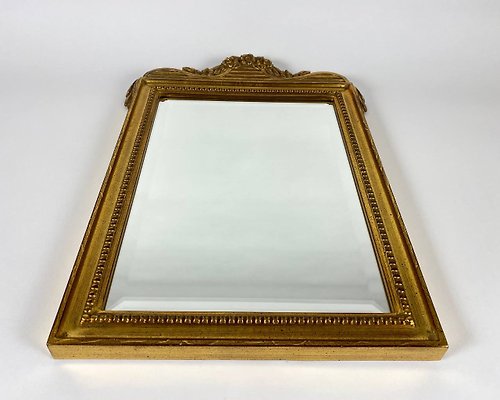 HappyDuckVintage 復古木鏡 比利時 |框架牆鏡 |矩形牆鏡 |稀有復古版