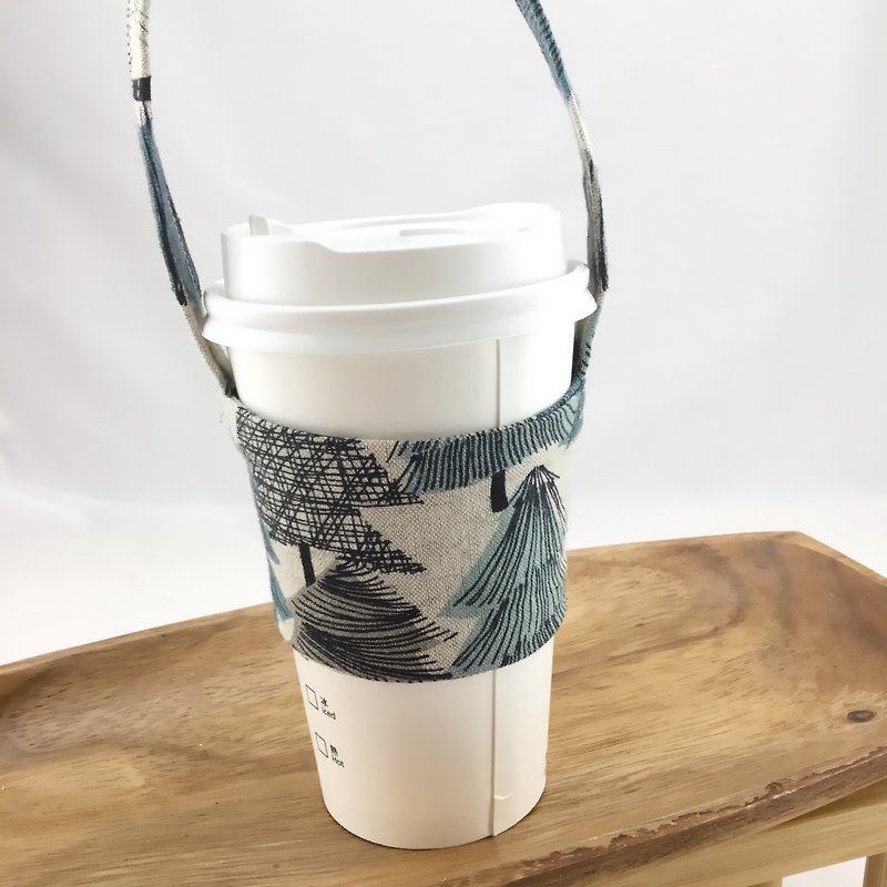Quiet cedar forest--drink cups + bag--- convenient environmental protection and heat insulation - Beverage Holders & Bags - Cotton & Hemp 