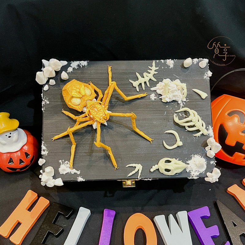 [Quality Handmade] Luminous Golden Skull Spider Storage Box (Unique) - กล่องเก็บของ - ดินเหนียว หลากหลายสี