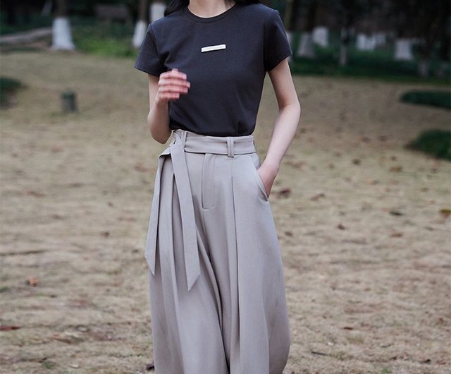 Small tall wide leg culottes 2024 spring new draping Small tall wide leg culottes 2024 spring new draping
