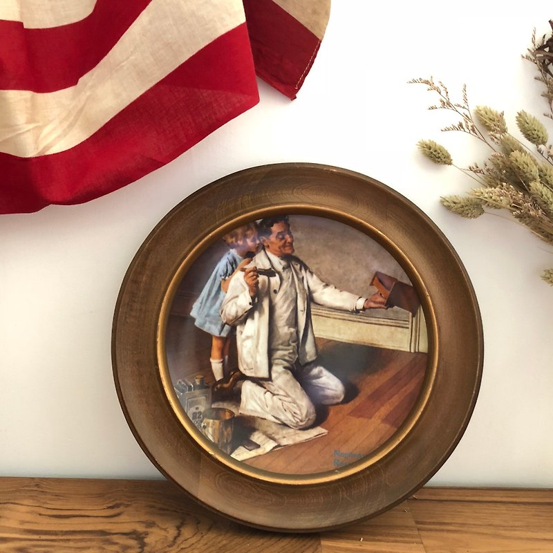 American 1980s antique decoration plate The Painter - Items for Display - Pottery 