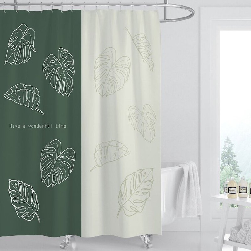 Wenchuang Shower Curtain - Monstera - Bathroom Supplies - Polyester 