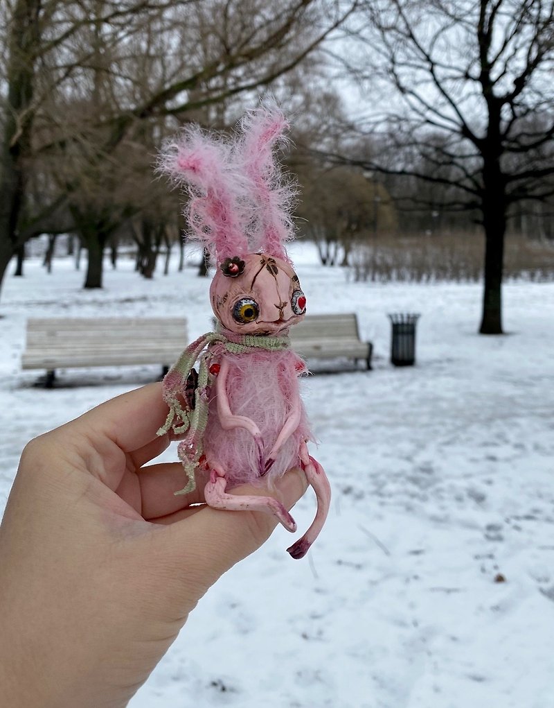 Bunny Fiya - Stuffed Dolls & Figurines - Other Materials Pink