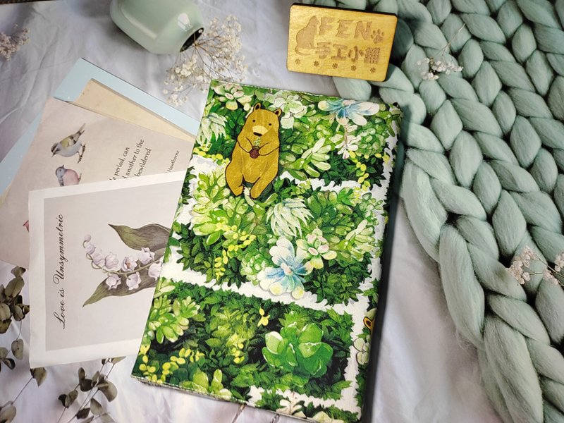 Color Inkjet-Succulent Plant Bear Type Waterproof Oxford Cloth Book Cover-A5/25K Cloth Book Cover - ปกหนังสือ - ผ้าฝ้าย/ผ้าลินิน 