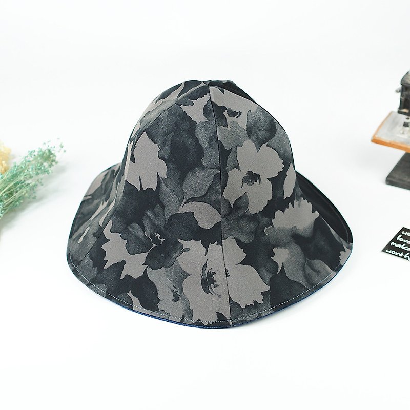 Hand-made double-sided design hat  - Hats & Caps - Cotton & Hemp Black