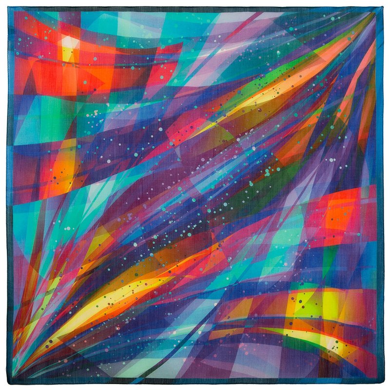 Original Pavlovo Posad Russian Shawl 100% Wool Woolen Scarf 115x115 cm 10863-14 - 絲巾 - 羊毛 多色