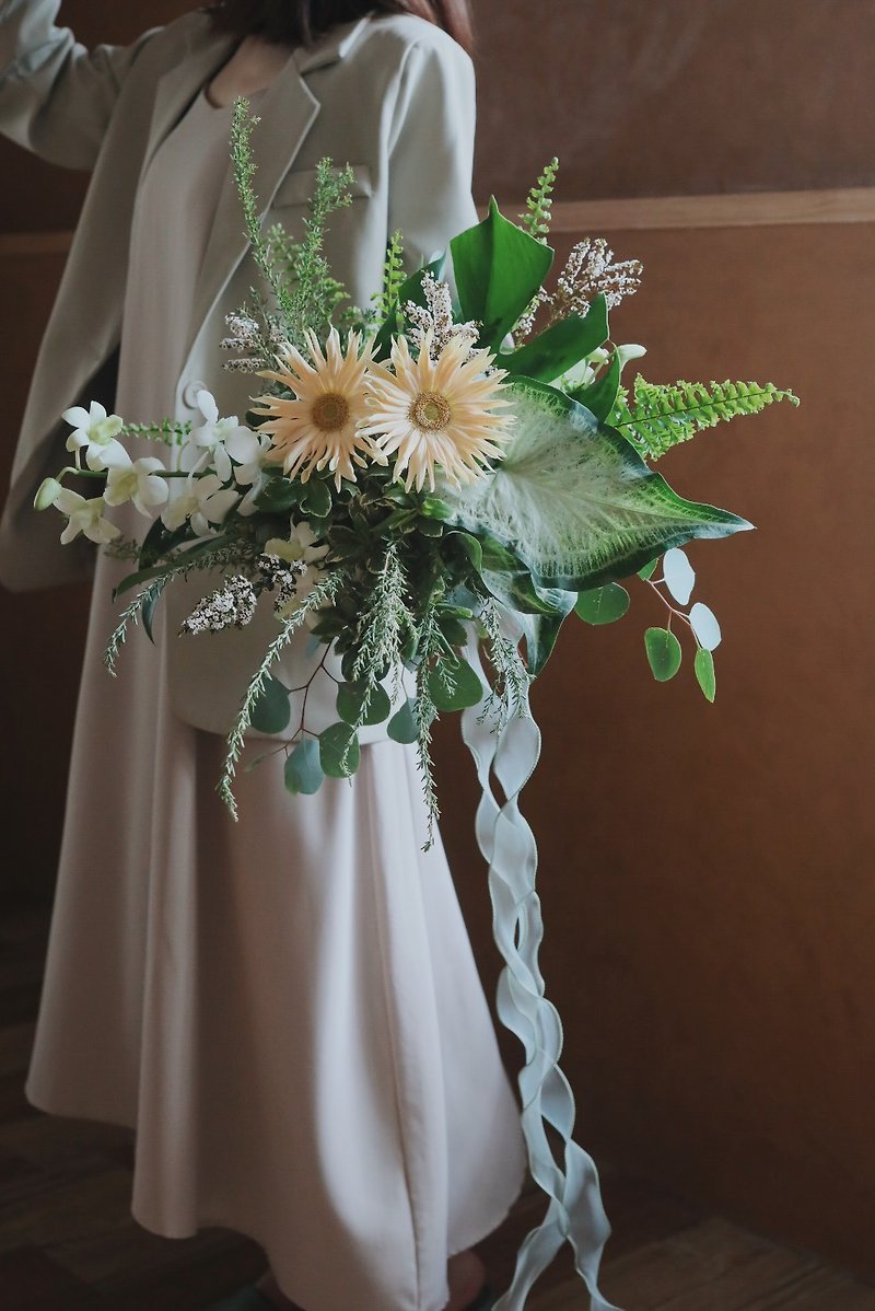 [Forest style special bridal bouquet] American wedding wedding flowers wedding natural style hand tied flowers - Dried Flowers & Bouquets - Plants & Flowers Green
