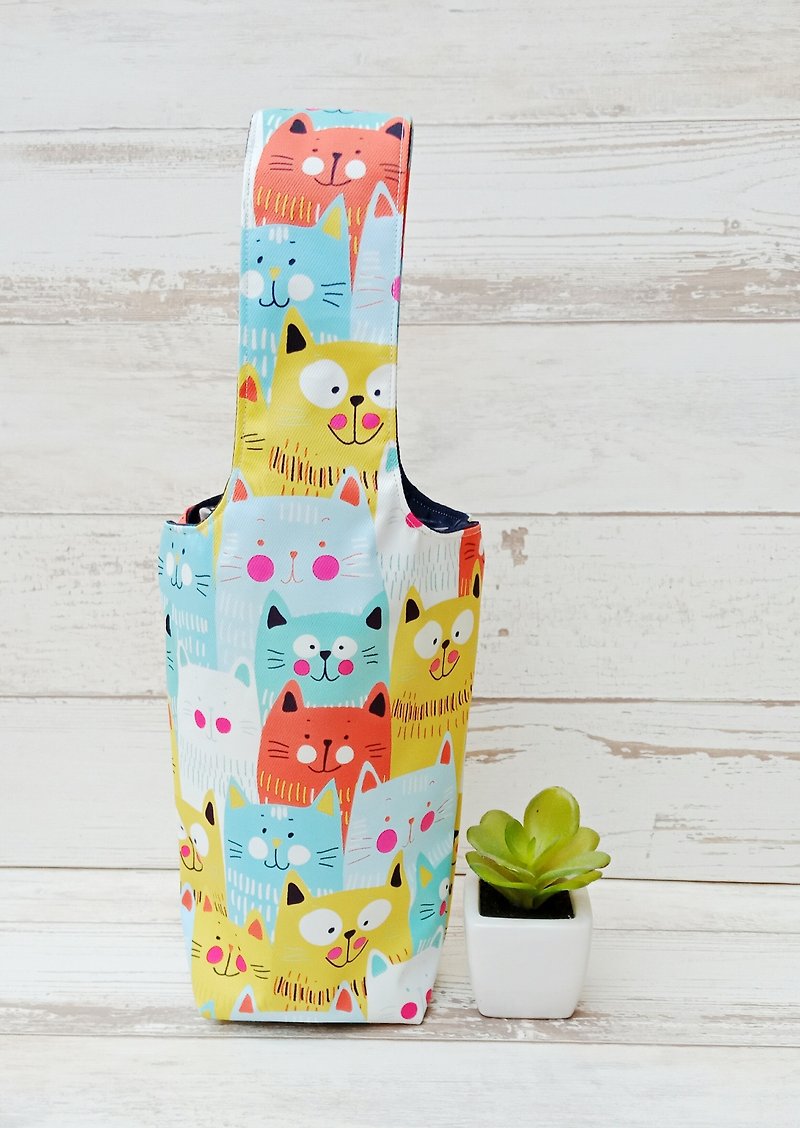 [Iceba Cup. Beverage bag] 316.304 stainless steel bottle for - green cat - Beverage Holders & Bags - Cotton & Hemp Yellow