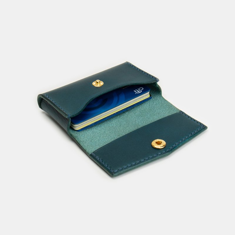 GOURTURE - Nice to meet you!! Business card holder/card holder [Danpin blue] - ที่เก็บนามบัตร - หนังแท้ สีน้ำเงิน