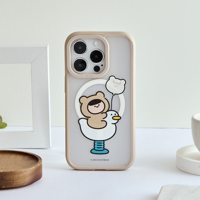 蛋塔熊妹白鴨彈簧搖椅極光霧透MagSafe iPhone手機殼 - 手機殼/手機套 - 塑膠 多色