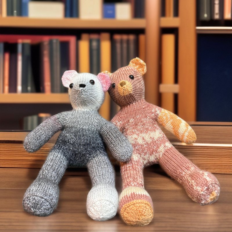 Hand knitted bear - Stuffed Dolls & Figurines - Thread Multicolor