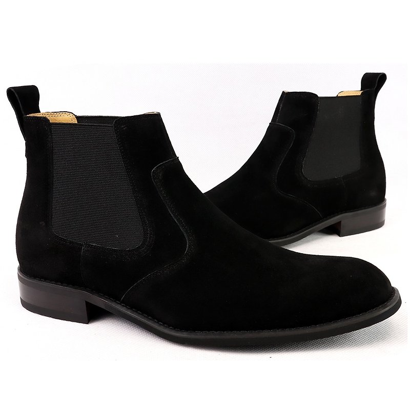 sixlips british modern cowbag cheer hi short boots black - รองเท้าบูธผู้ชาย - หนังแท้ สีดำ