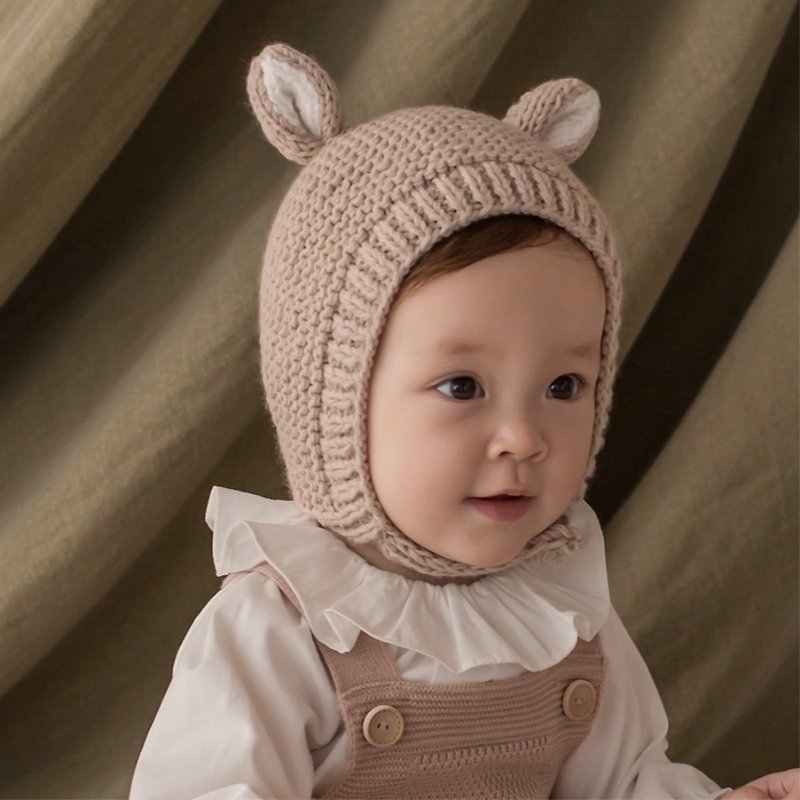 Happy Prince Judis Nubo小熊毛線嬰兒帽 保暖寶寶帽 - 帽子 - 棉．麻 灰色